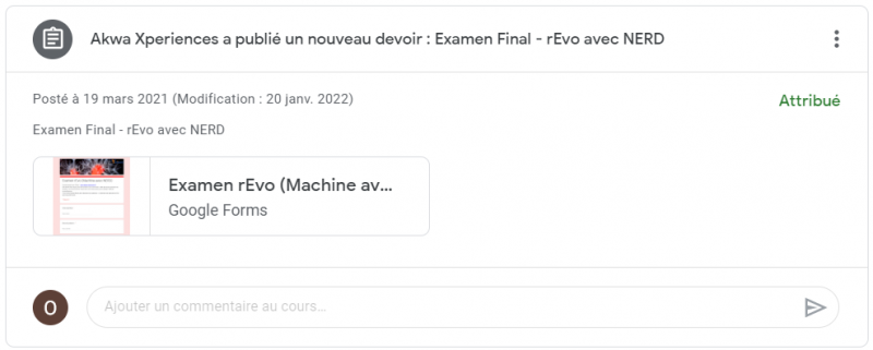 Accès à l'examen en ligne